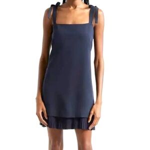 Cinq à Sept Imani Tie Strap Dress Navy Sz 8 – Elegant Designer Cocktail Dress